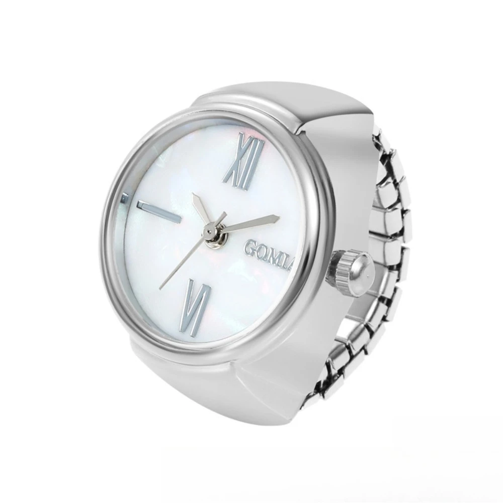 Fashionable Men's Mini Watch Ring Roman Digital Rings Watch Business Banquet Cocktail Jewelry Accessories