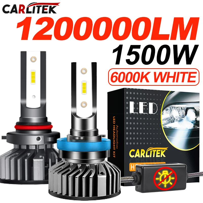 

CARLitek H4 Светодиодная фара 5570 CSP Canbus K5C H7 H1 H11 H8 HB3 HB4 9005 9006 Вилка 6000K 12V Автомобильная светодиодная противотуманная фара 1500 Вт Супер