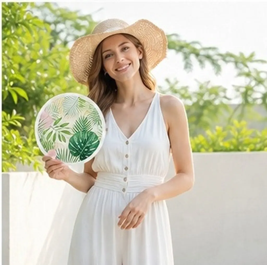5Pcs Sublimation Flying Disc Fans White Foldable 9.8 Blank DIY Wedding Christmas Birthday Outdoor Party Favor Fans