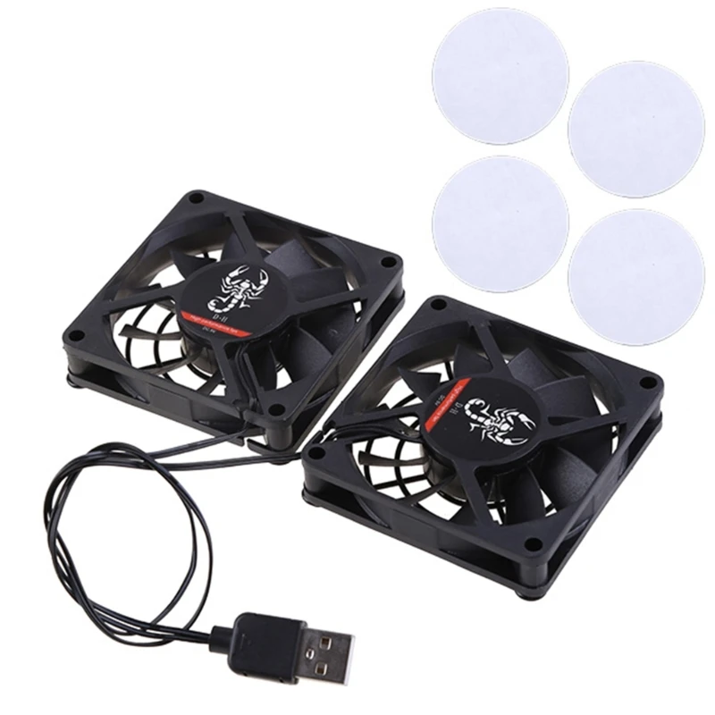 

Cooling Fan USB Power Supply Fan Cooler Compatible with A-SUS RT-AC68U/AC86U/AC87U/R8000/AC5300 Router Computer Radiator