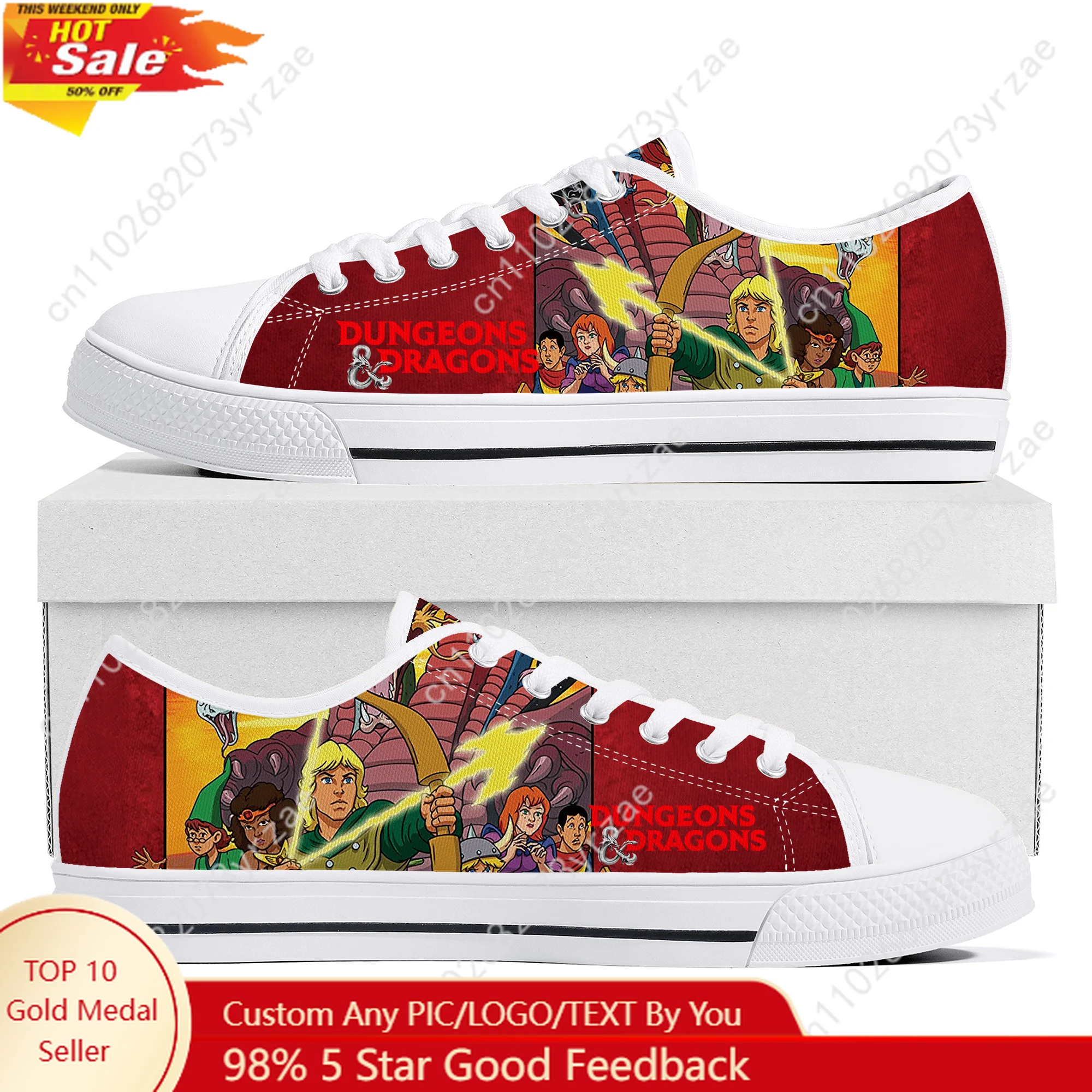 

Dungeons Dragons Low Top Sneakers Hot Cartoon Game Womens Mens Teenager High Quality Canvas Sneaker Couple Custom Built Shoes