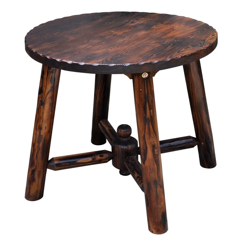 

Outdoor table and courtyard anti-corrosion solid wood table chair indoor and outdoor thickened table and chair open-air wa