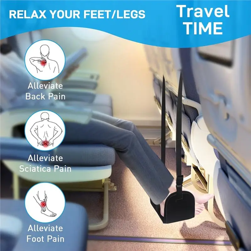 Ergonomic Foot Hammock For Airplane, For Travel Compatible Foot Divider Design, Airplane Foot Rest