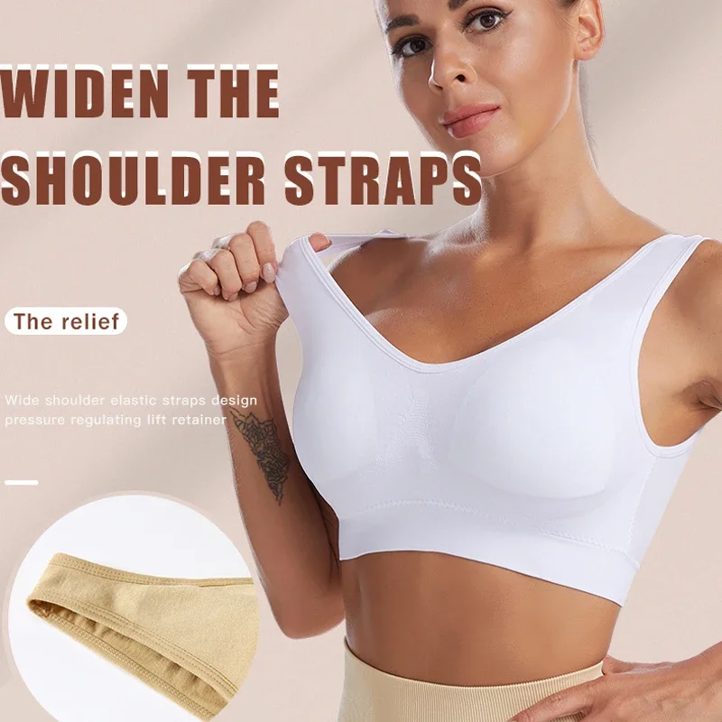 Reggiseno sexy da donna Taglie forti Reggiseno traspirante senza cuciture Reggiseno senza ferretto Intimo Bralette Comodo reggiseno imbottito attivo Crop Top