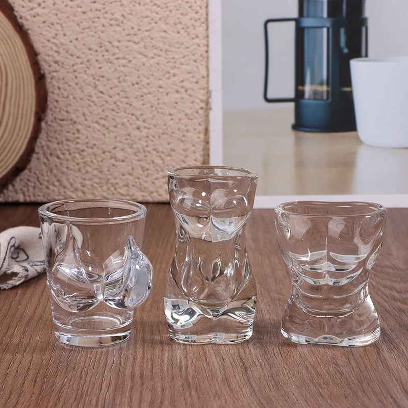 1PC New Unique Beer Cup Funny Men Women Body Shaped Transparent Wine Glass Bar Drinkware Cocktail Mug Coffee Juice Teacup