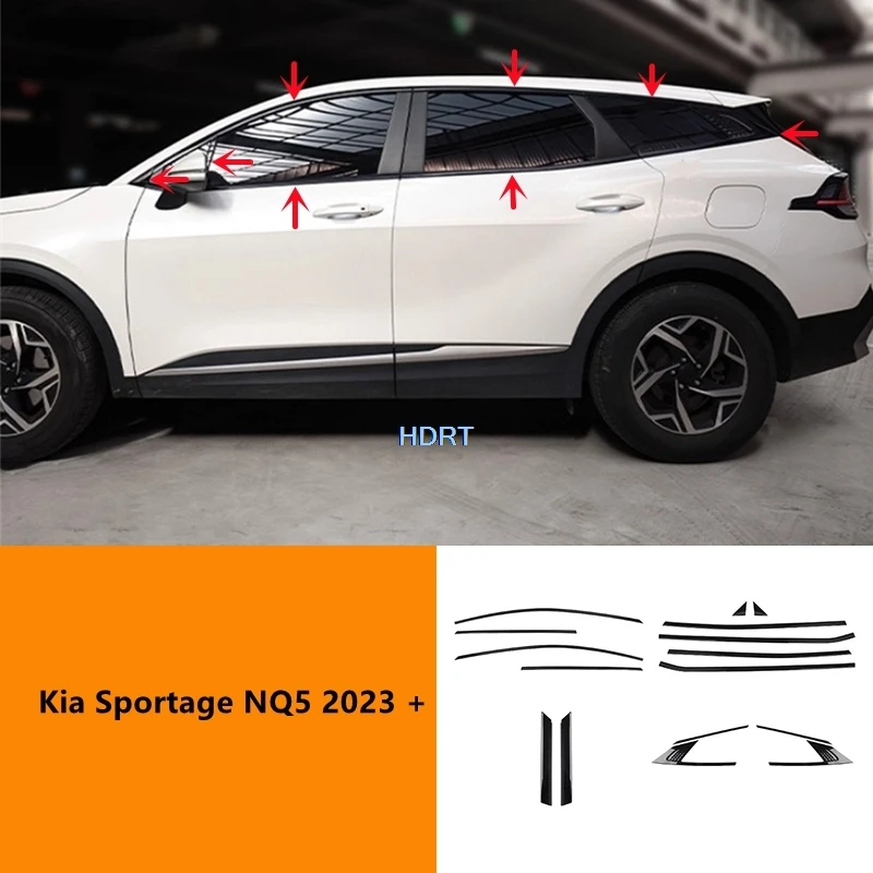 

Fit For Kia Sportage NQ5 2023 + Car Styling Door Window Side Glass Trim C Pillar Body Kit Cover Protector Decoration Accessories