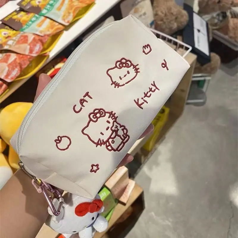 Sanrio Cartoon Pen Bag Cute Girls Stationery Box Large Capacity Student High-Looking Cosmetic Storage Bag Birthday Gift image 6