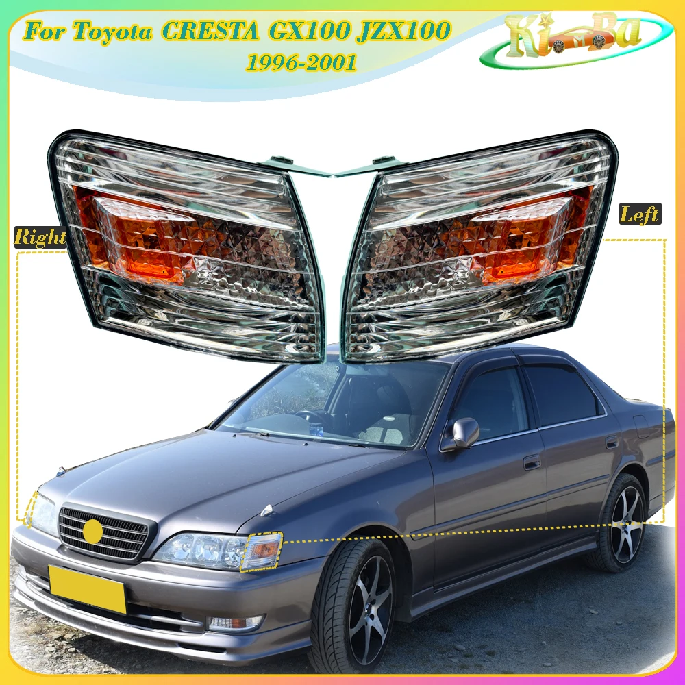 

KIMBA For Toyota CRESTA GX100 JZX100 1996-2001 Front Headlight Marker Lamp Turn Signal Side Fender Lights Corner Light No Bulb