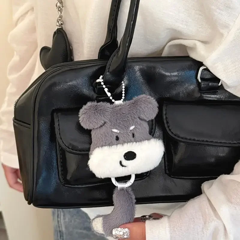 الكرتون القطيفة الحيوان القط الكلب لطيف ذيل صغير قلادة المفاتيح على ظهره معلقة زينة زخرفية زوجين الأصدقاء هدية