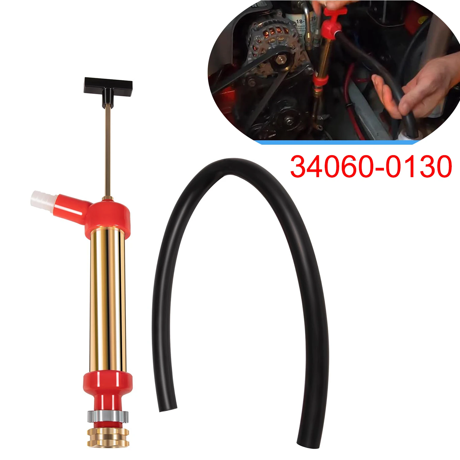 

34060-0130 Marine Engine Oil Drain Hand Pump Boat Oil Change Pump Fits for OMC, Mercruiser, Brass,10.25" Long, 1.25" Diameter