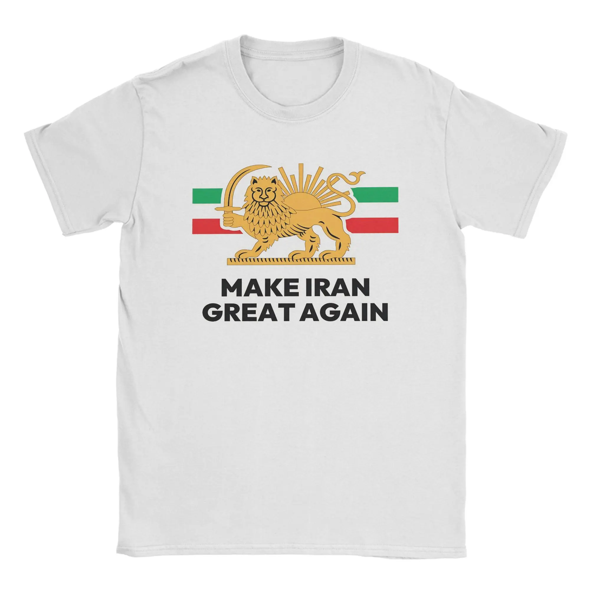 Make Iran Great Again Lion T-Shirt Trendy Cool T Shirts Short Sleeve Vintage Tops Summer 100 Cotton Comfortable 4XL 5XL 6XL Tees