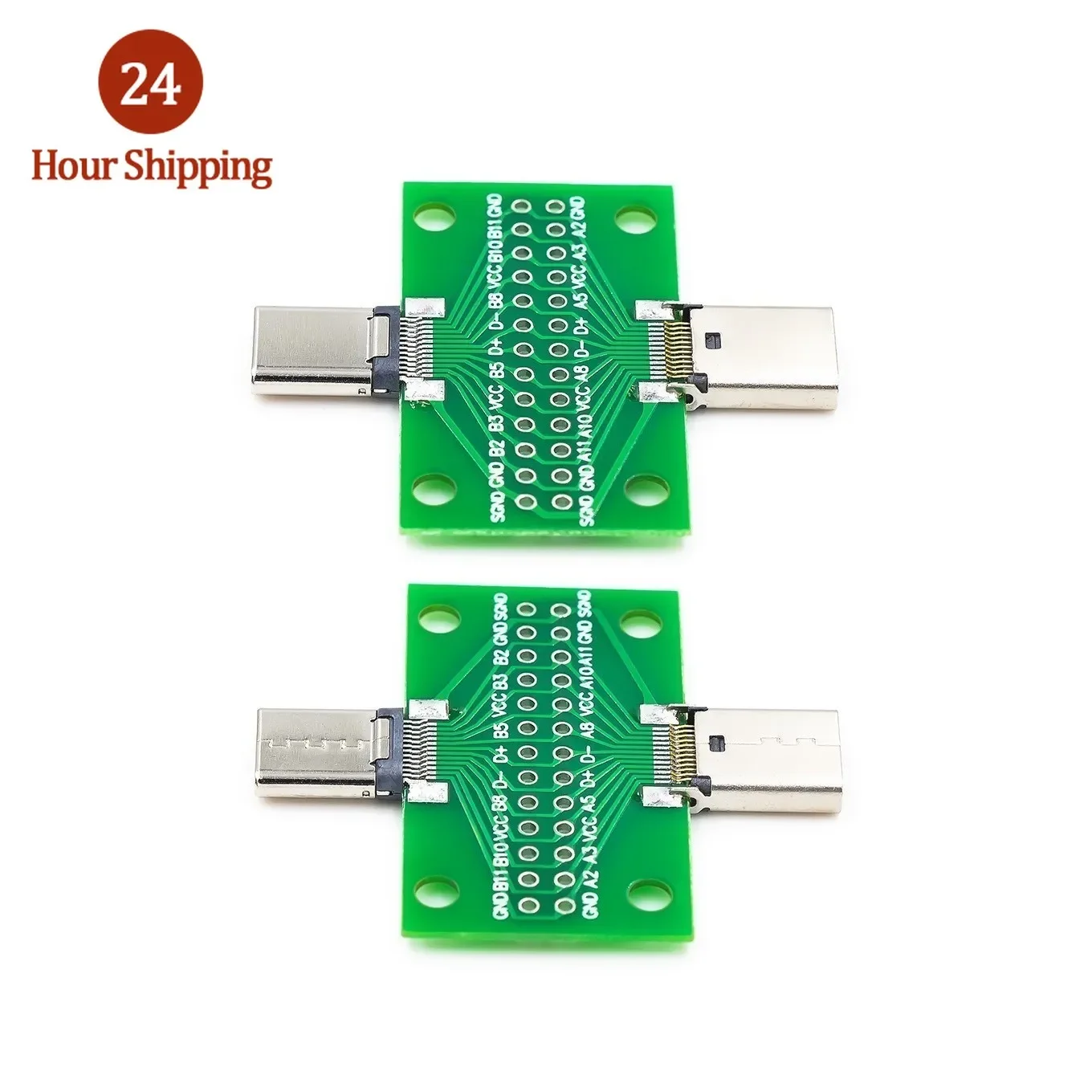 Type-C Male to Female USB 3.1 Test PCB Board Adapter Type C 24P 2.54mm Connector Socket For Data Line Wire Cable Transfer