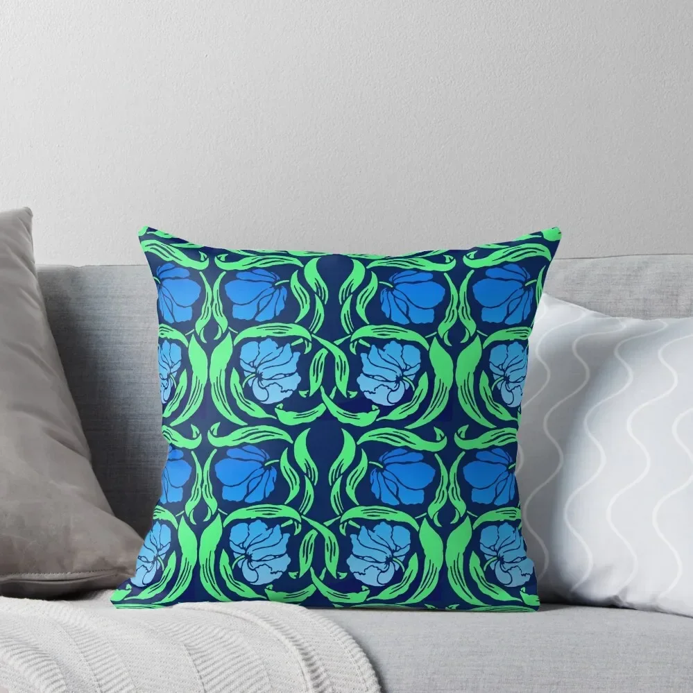 

William Morris Pimpernel, Cobalt Blue and Green Throw Pillow Sofa Cushions Cushion Cover Set Covers For Sofas pillow