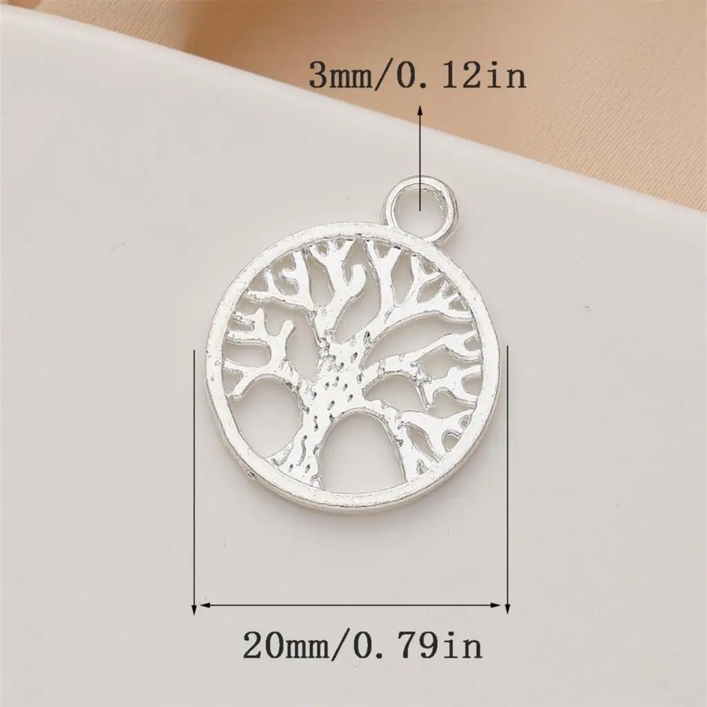 20pcs 20mm Single Hanging White Life Tree DIY Handmade Jewelry Accessories Necklace Bracelet Pendant