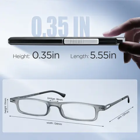 Ultra Thin Lightweight Folding Reading Glasses Women Men TR90 Blue Light Blocking Anti UV/Eyestrain Foldable Readers Portable