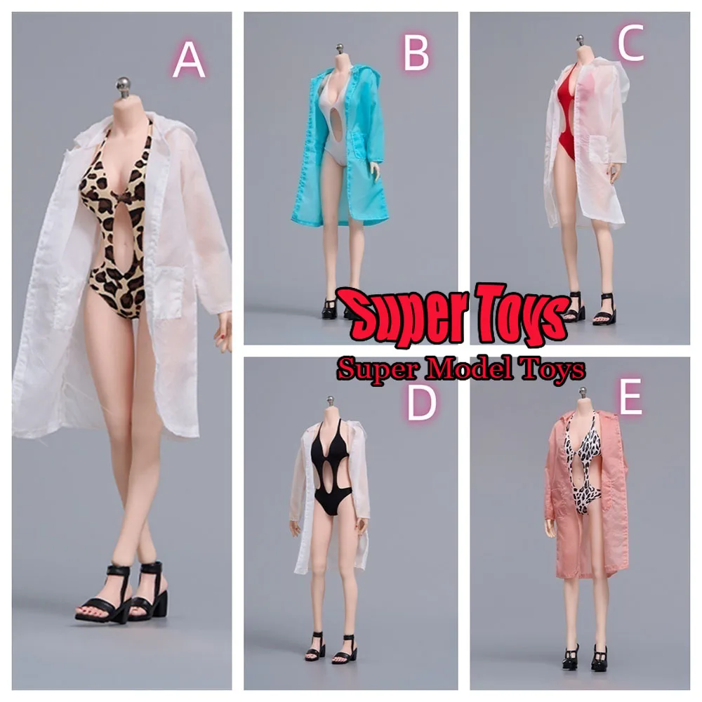 

CDTOYS CD068 1/6 Scale Female Soldier Clothes One Piece Swimsuit Bikini Sunscreen Long Coat Fit 12-inch Action Figure Model