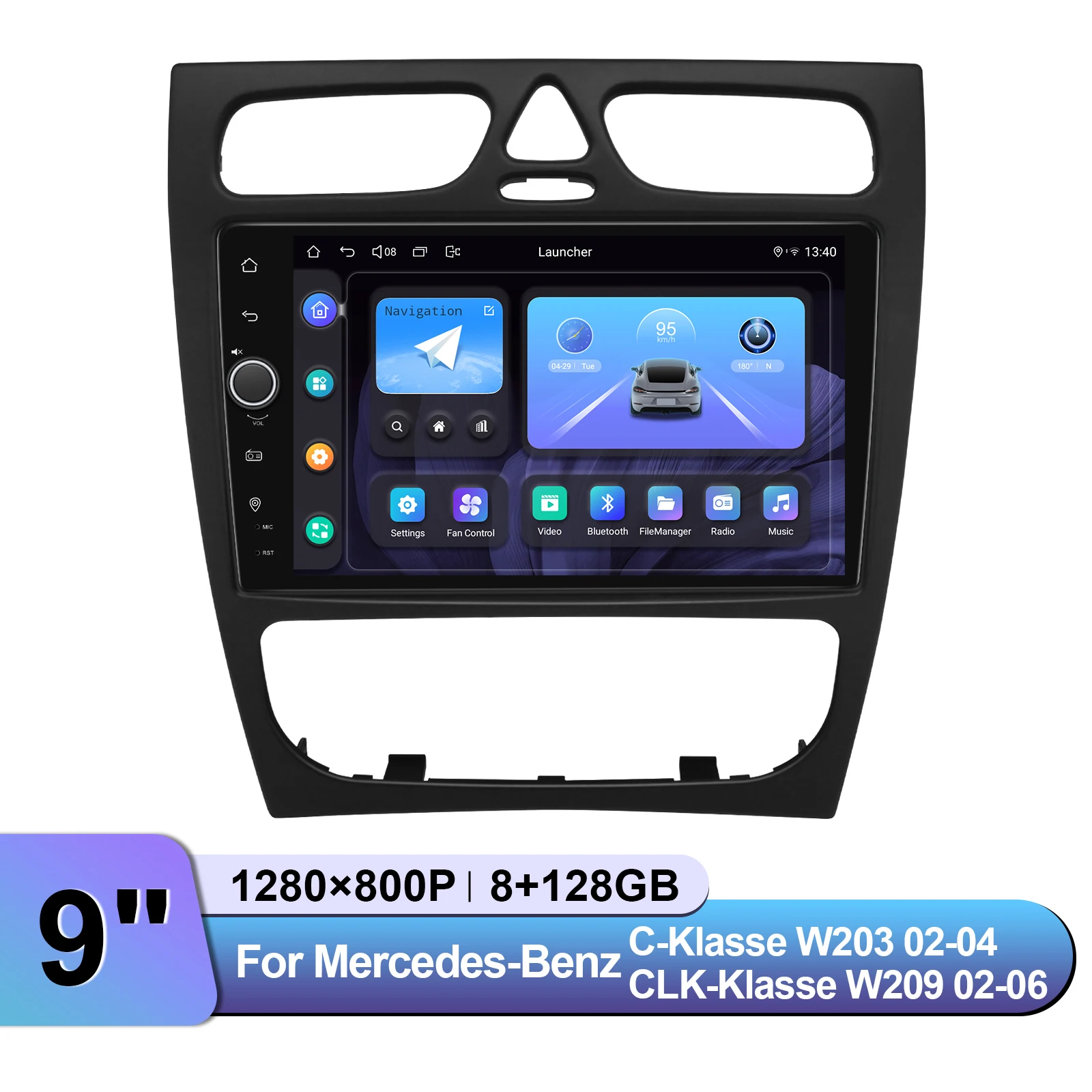 New 9 inch Android Car Stereo Radio GPS Navigation For Mercedes-Benz C-Klasse W203/CLK-Klasse W209 2002-2006 Multimedia Player
