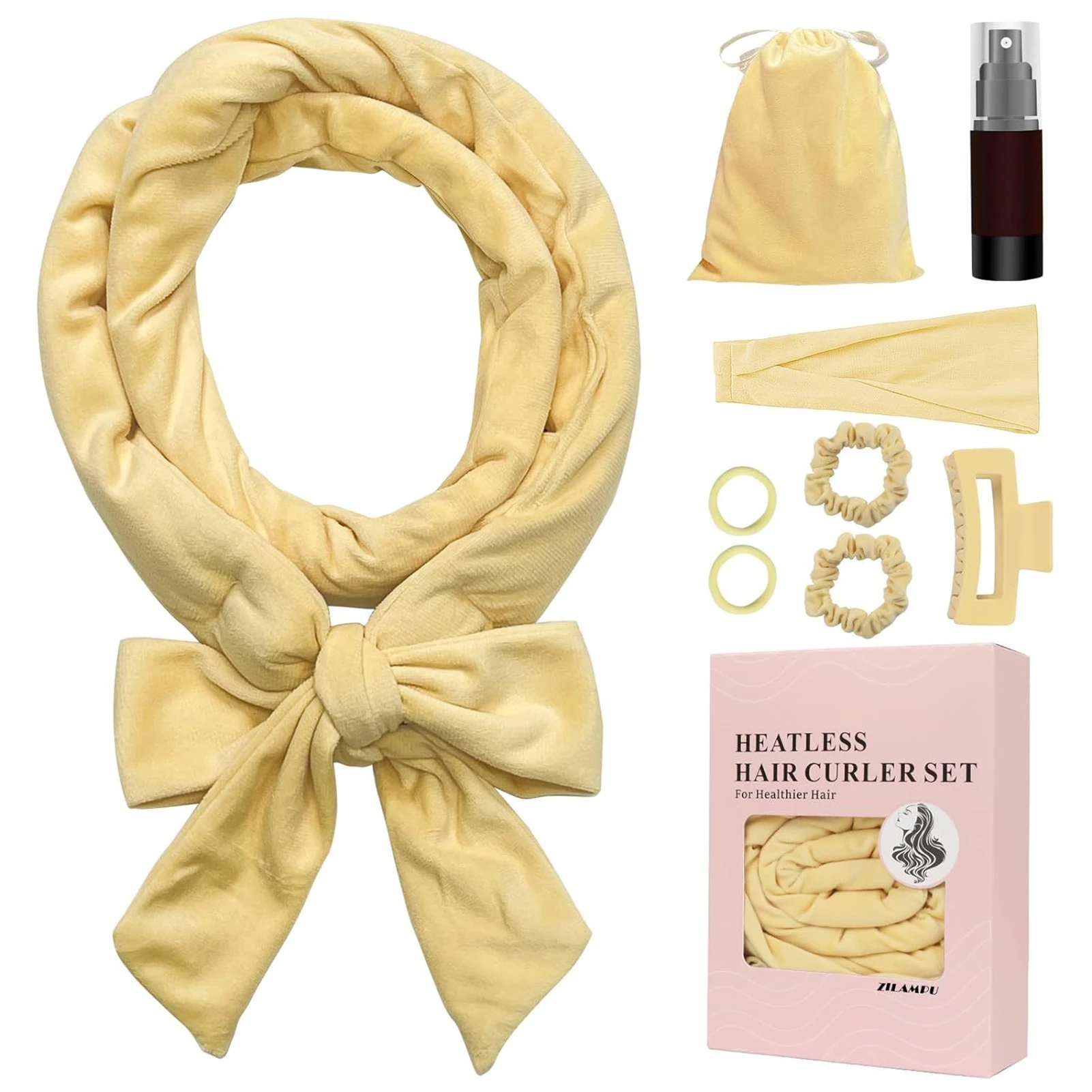 9-teiliges Satin-Lockenstab-Set ohne Hitze für Damen, DIY-Haarstyling-Werkzeuge, geeignet für alle