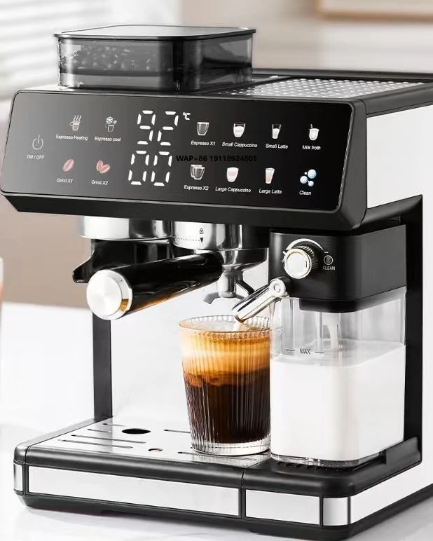 

Best Stainless Steel Semi-Automatic Espresso Coffee Maker Cappuccino Cafeteras Kahve Makinesi Hot Water System for Outdoor Use