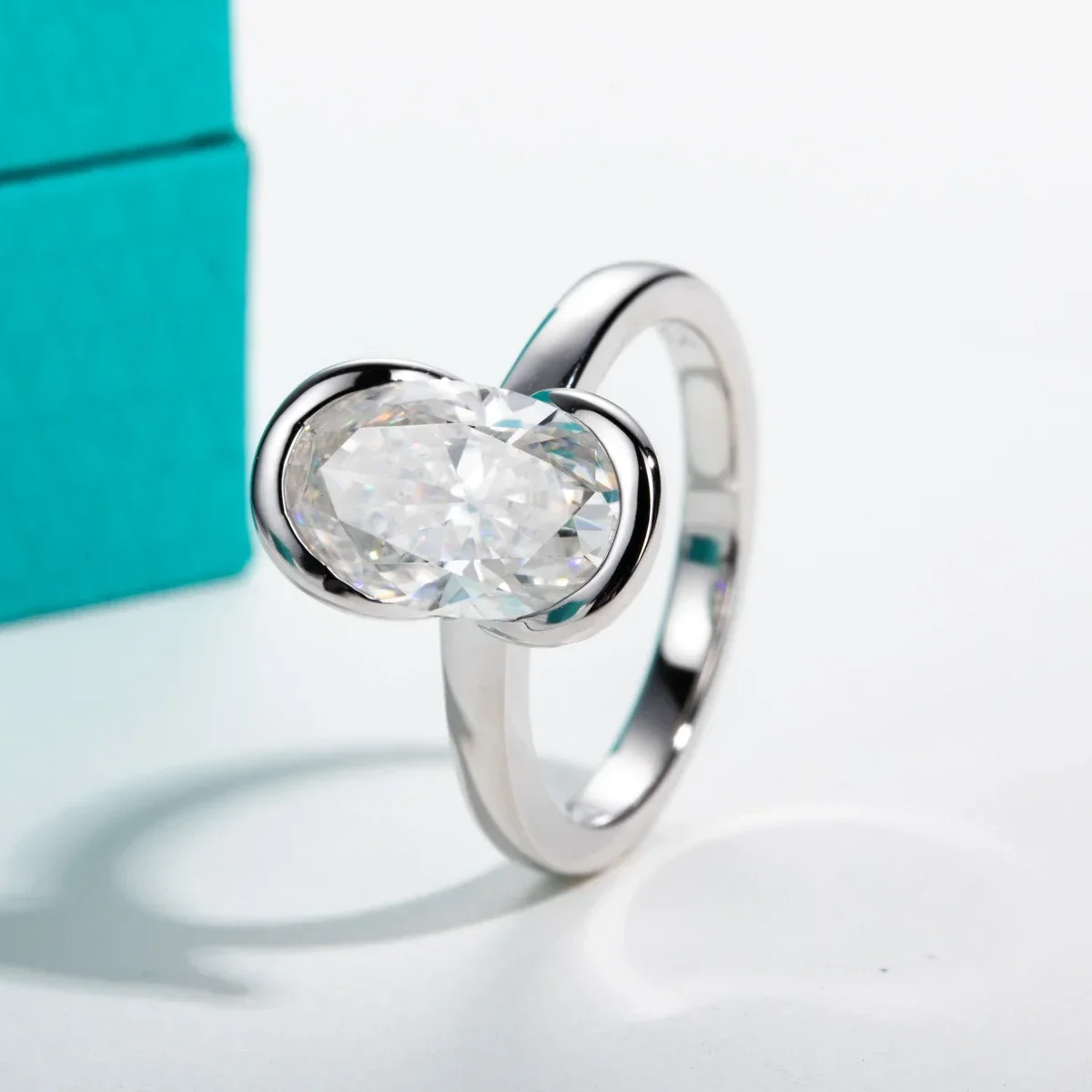 FCGJHW 3ct D Color Oval Moissanite Engagement...
