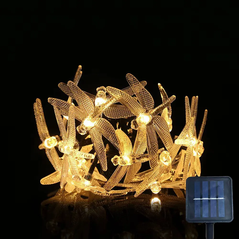 

Christmas Solar Dragonfly String Lights Fairy Lights Garland Holiday Lighting Outdoor Wedding Garden Tree Patio Party Decoration
