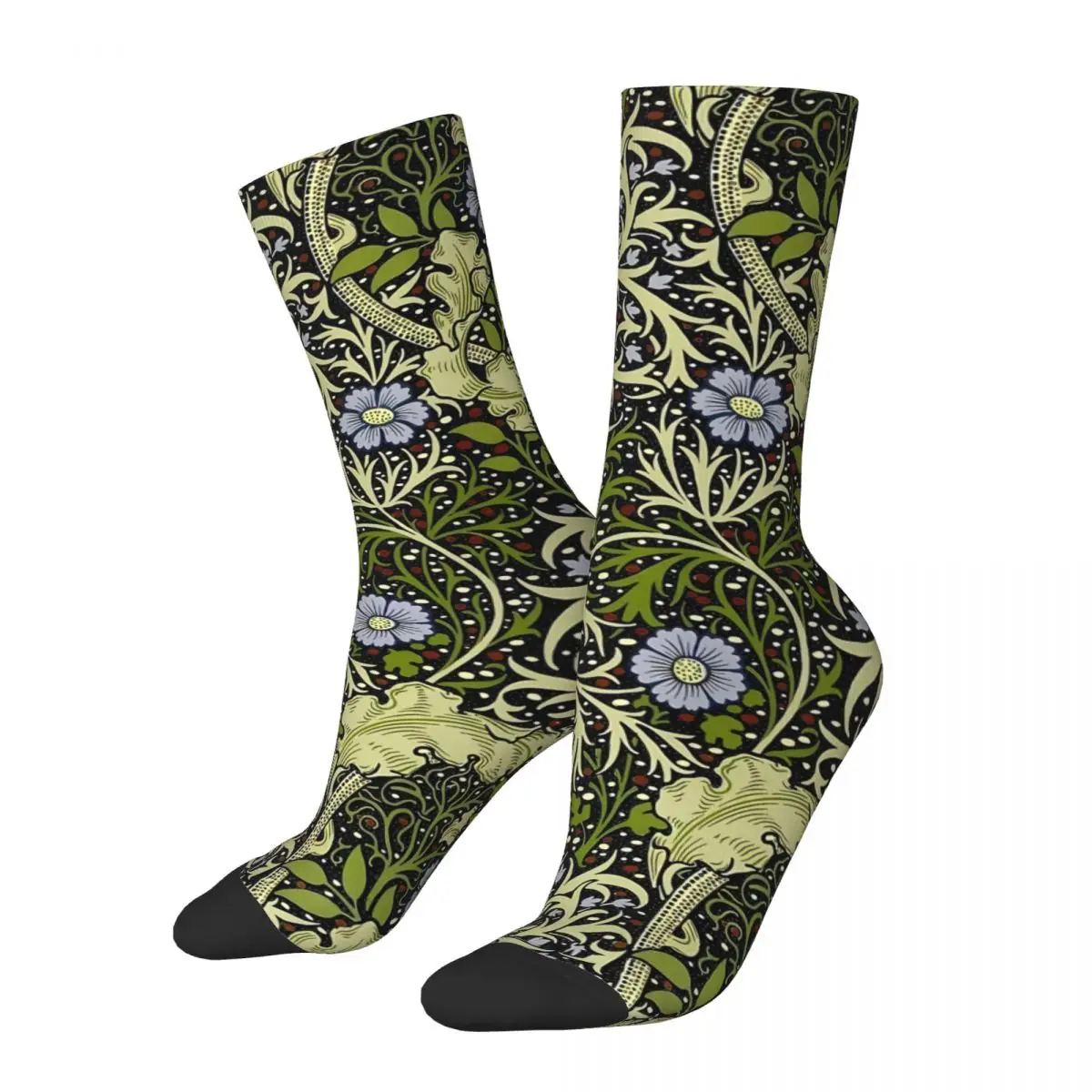 

Vintage Seaweed Mural Men's Socks William Morris Unisex Street Style Pattern Printed Crazy Crew Sock Gift