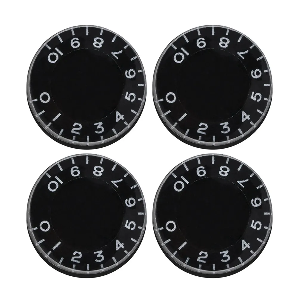 4pcs Guitar Tone & Volume Knobs Set for Electric Guitar – Heavy-Duty, Rigid, Easy-Read Digits, Exact Fit