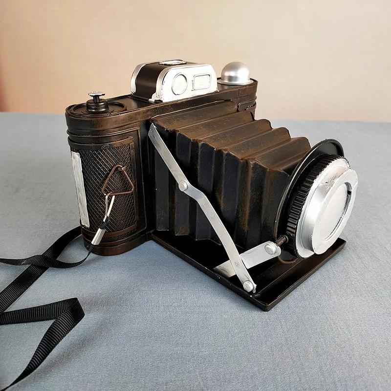 Retro old-fashioned camera model ornament creative desktop decorative props wrought iron industrial style film and television