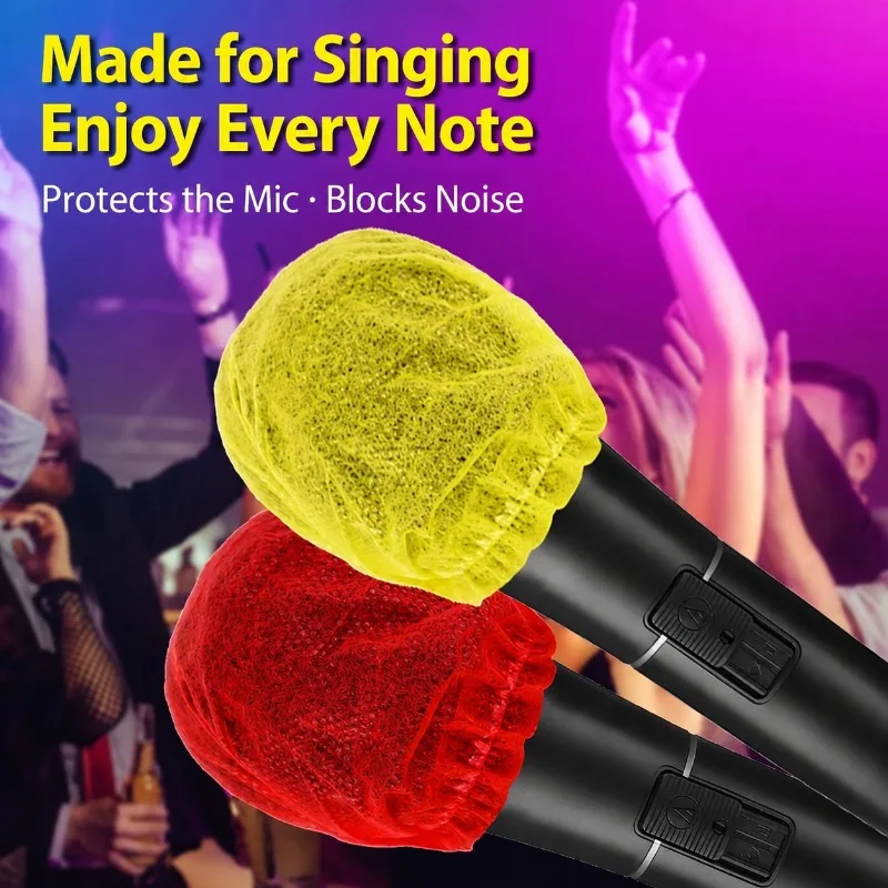 Disposable Non-woven Microphone Covers Hygienic KTV Mic Dust Sleeves Portable Sanitary Protective Caps Prevent Cross Contact Fit