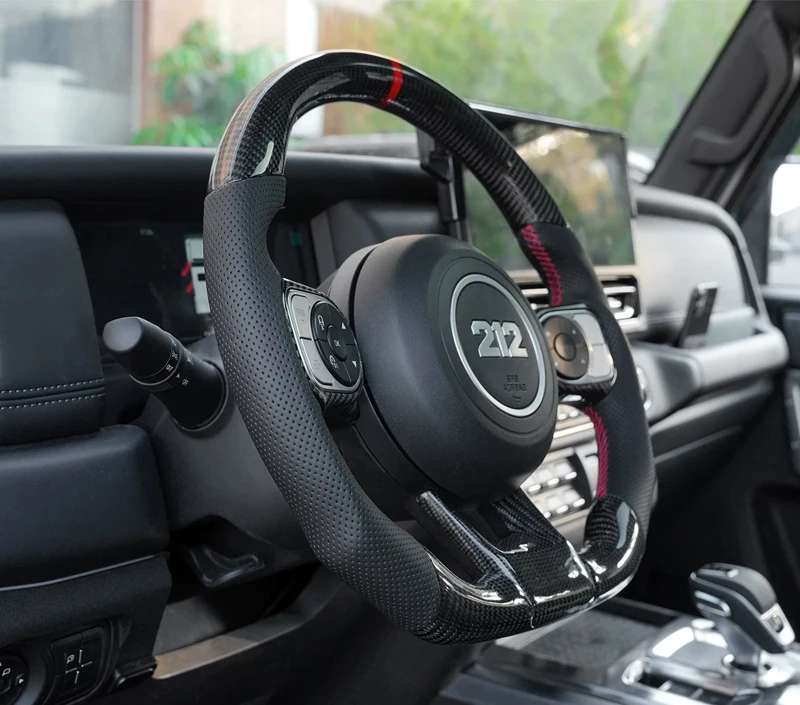 Car Genuine Carbon Fiber Steering Wheel Suitable for BAIC 212 T01 Explorer 01 Modified Auto Personalized Sports Steering Wheel