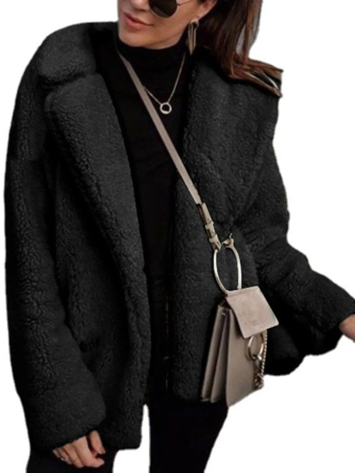 معطف نسائي من Plu قميص مخملي أنيق طويل Sve بطول منتظم لخريف وشتاء جديد ملابس خارجية للسيدات من Sle Ele #5