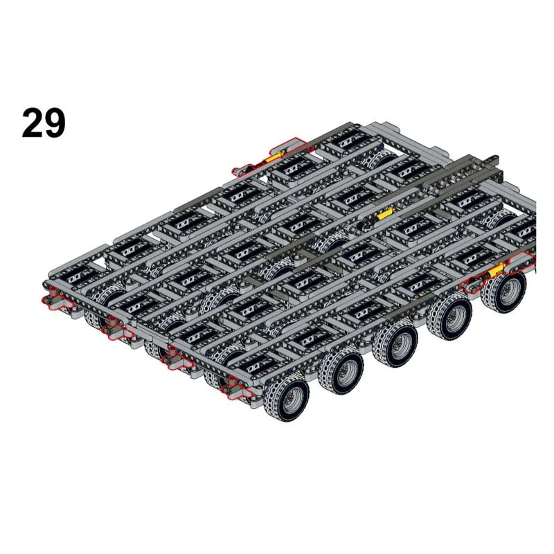 

MOC-158608Новая сверхмощная грузовая транспортная платформа, прицеп, строительный блок, модель 1336 деталей MOC, креативная детская игрушка на день рождения для мальчиков