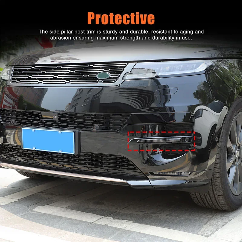 For Land Rover Range Rover Sport L461 2023+ ABS Carbon Fiber Style Car Front Bumper Trim Decorative Cover Exterior Accessories