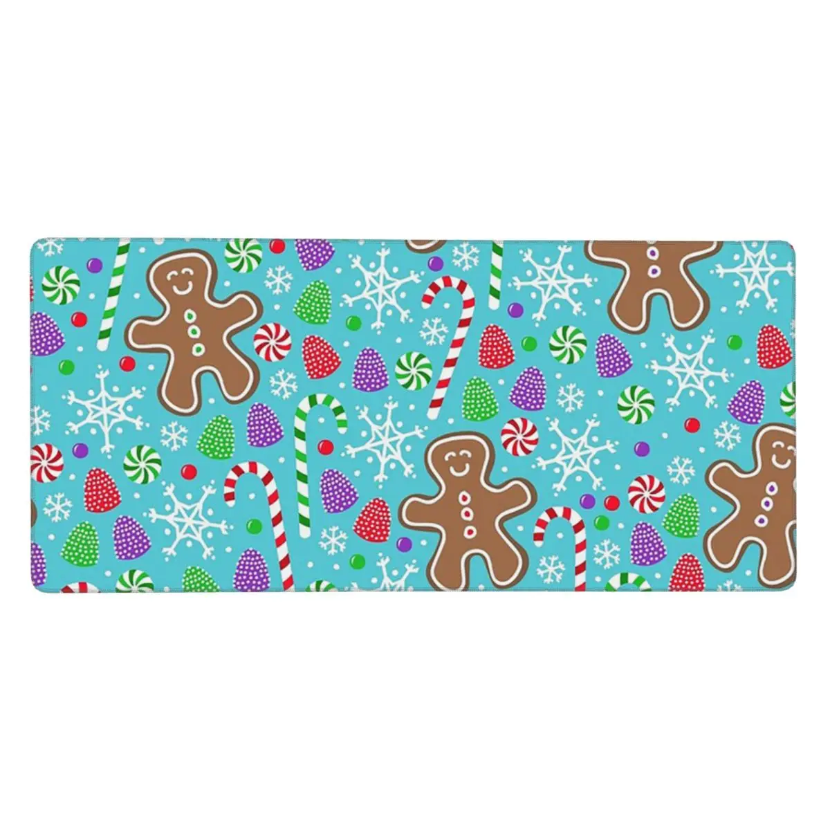 Christmas Gingerbread Candy Canes Large Mouse Pad Computer Keyboard Mouse Mat PC Laptop Desk Mat Office Accessories Table Mats