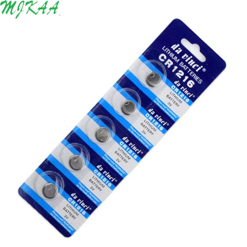 100Pcs=20Card CR1216 Button Batteries DL1216 BR1216 Cell Coin Lithium Battery 3V CR 1216 5034LC For Watch Electronic Toy Remote