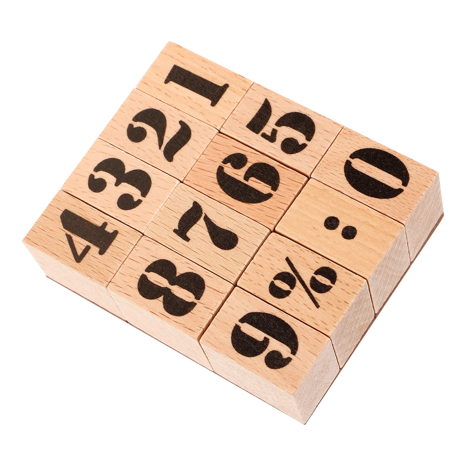 

1 set 1 Set Of Wooden Wood Craft For Scrapbooking Journaling Diy Decoration Number Pattern Household Crafts