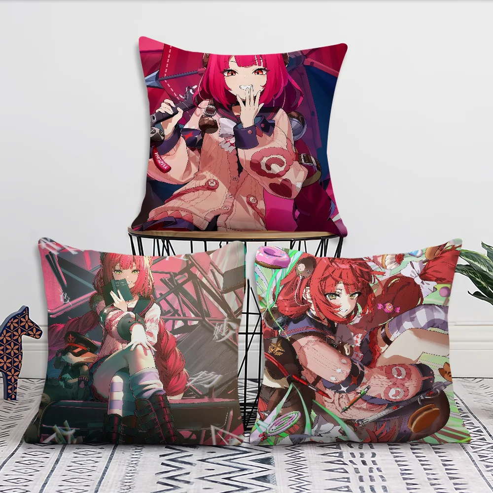 Game Ukinami Yuzuha Zenless Zone Zero cushion cover Pillow Cover Decoration Room Home Sofa living Office Car Nordic Simplicity