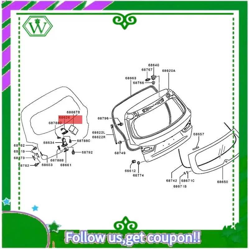 AC34-3Pins 2 Buttons Car Trunk Opening Switch Tailgate Control Switch For Mitsubishi ASX 2012-2020 5810A092
