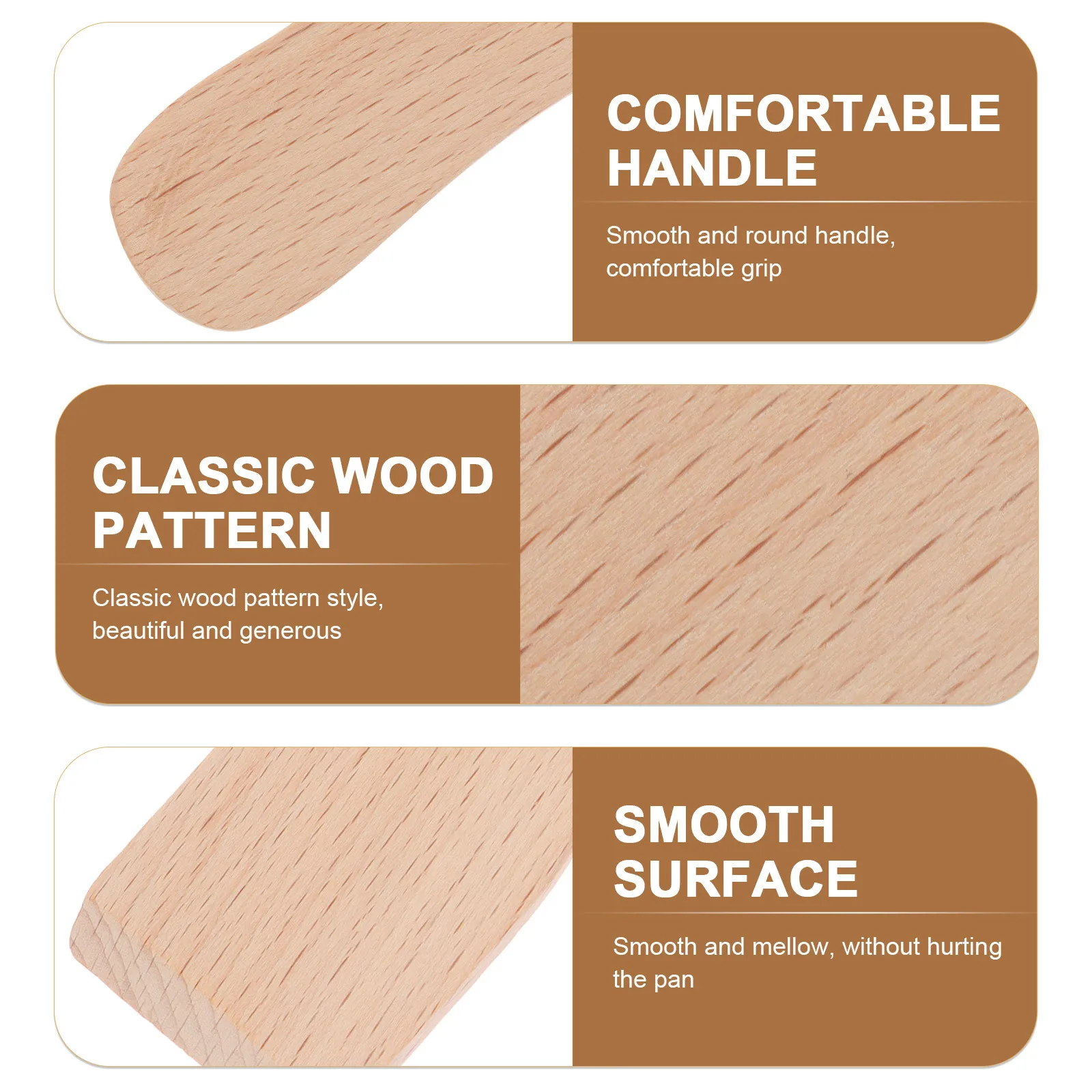 

6Pcs Wood Spatula Set Premium Safe Kitchen Utensil Heat-Resistant Multi-Purpose Baking Tool Smooth Edges Ergonomic