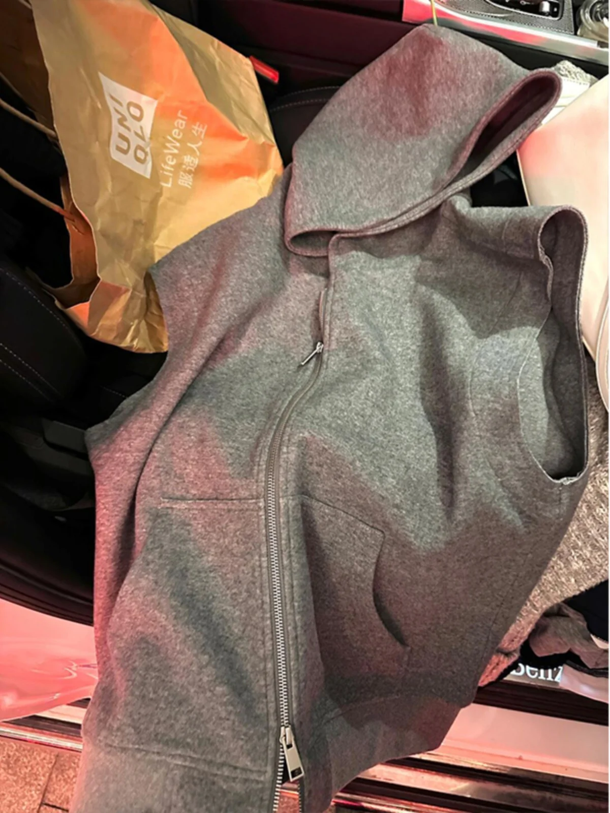 

Faionable Svel Vest Women's Casual Wear Pure Color Hooded Tank Top Autumn Winter Sle Spor Versatile Plain Bal