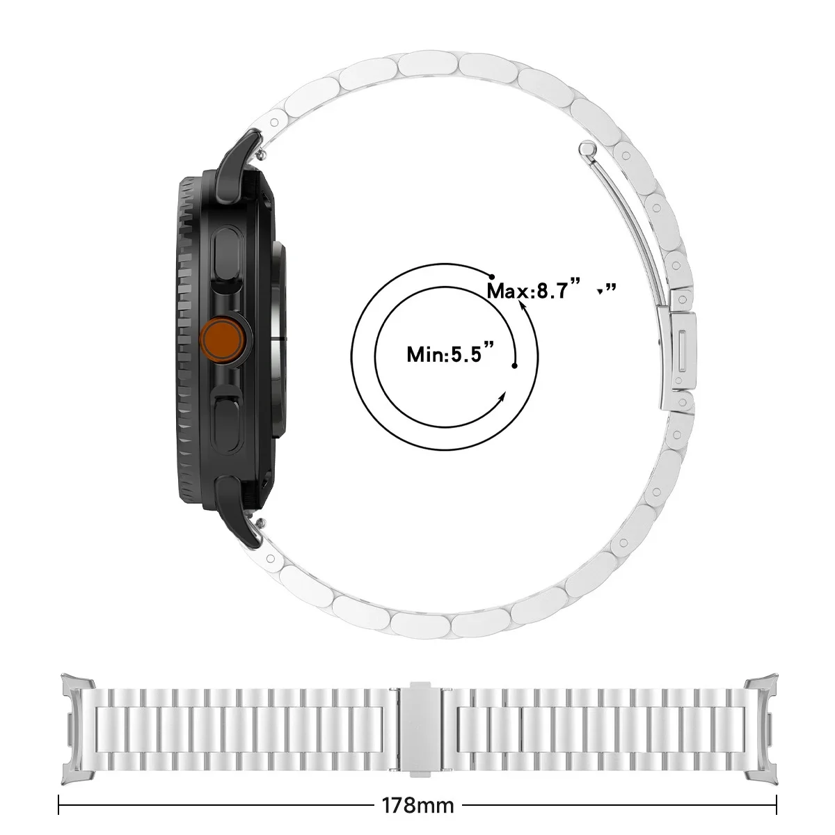 Edelstahlarmband für Samsung Galaxy Watch8 40 mm 44 mm 8 klassisches Band, luxuriöses Metallarmband, Galaxy Ultra 2025