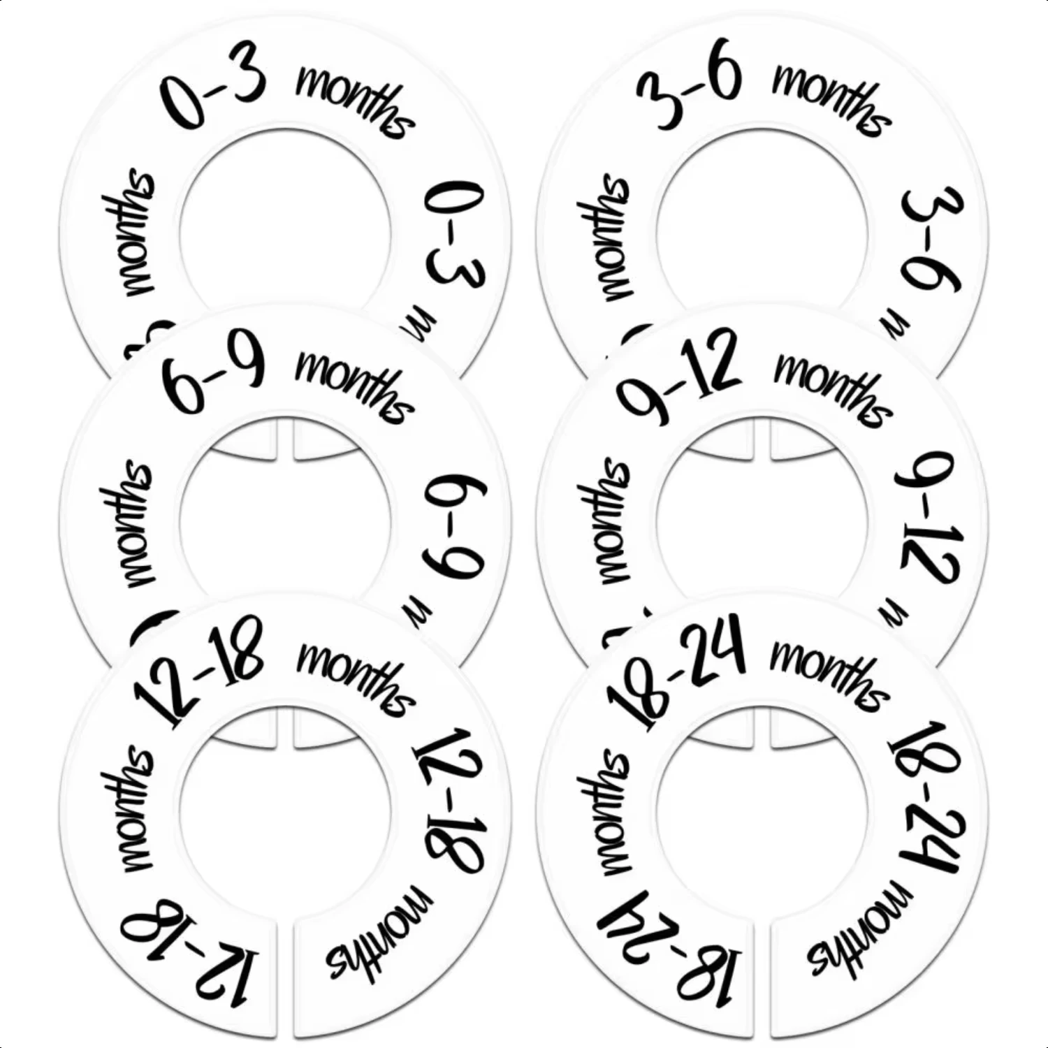 6pcs Baby Closet Dividers Unisex Baby Closet Organizer  Nursery Baby Clothes Size Age Dividers Fits,Closet Dividers