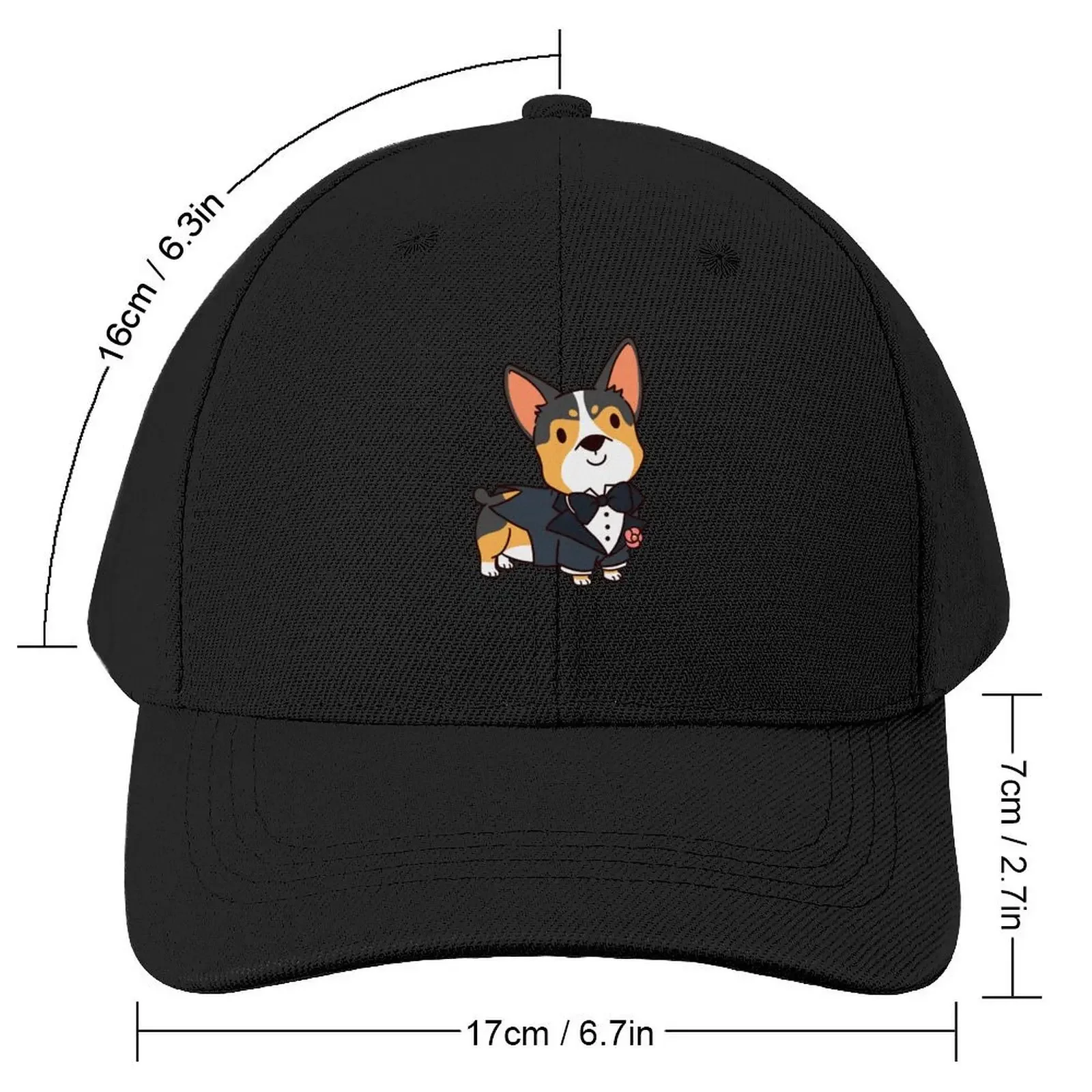 Groom Tri Color Corgi Wedding Baseball Cap Wild Ball Hat fishing hat Women's Golf Clothing Men's