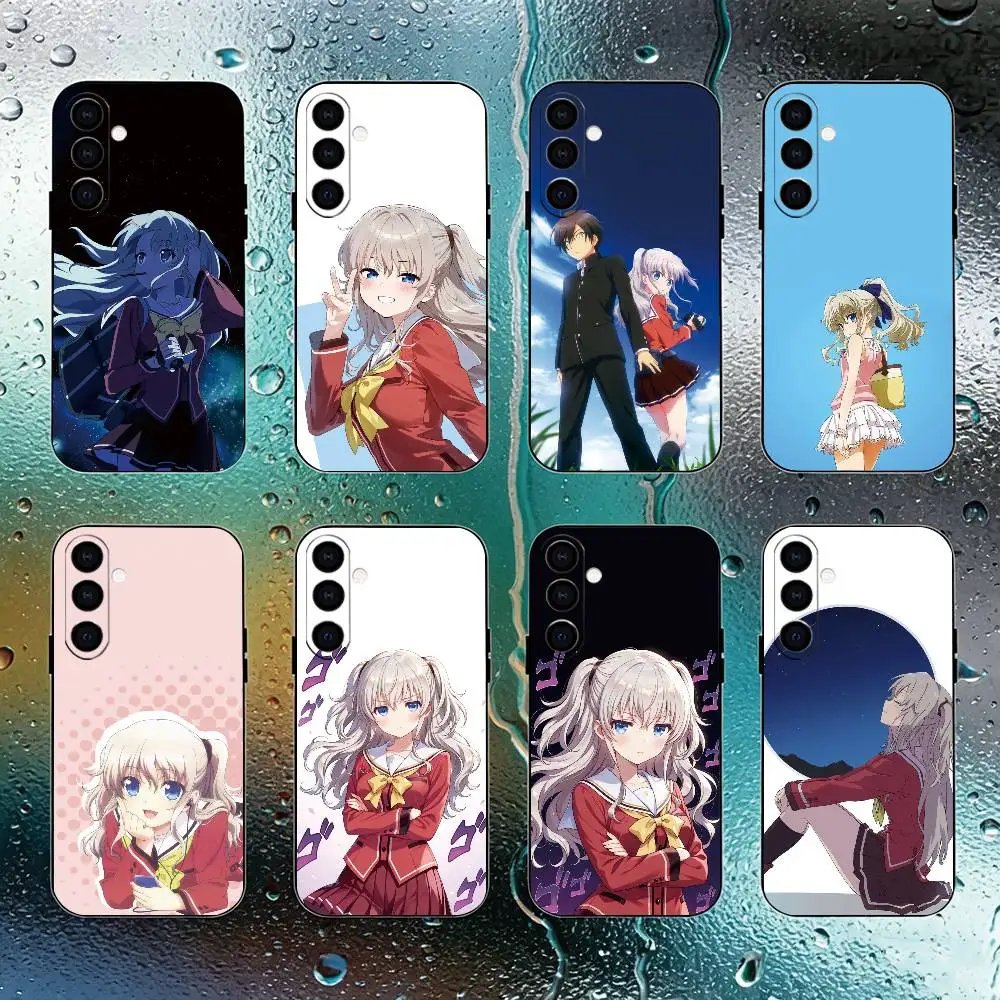 Charlotte Nao Tomori Phone Case Black Silicone Soft For Samsung Galaxy A73,A72,A71,A70,A53,A52,A51