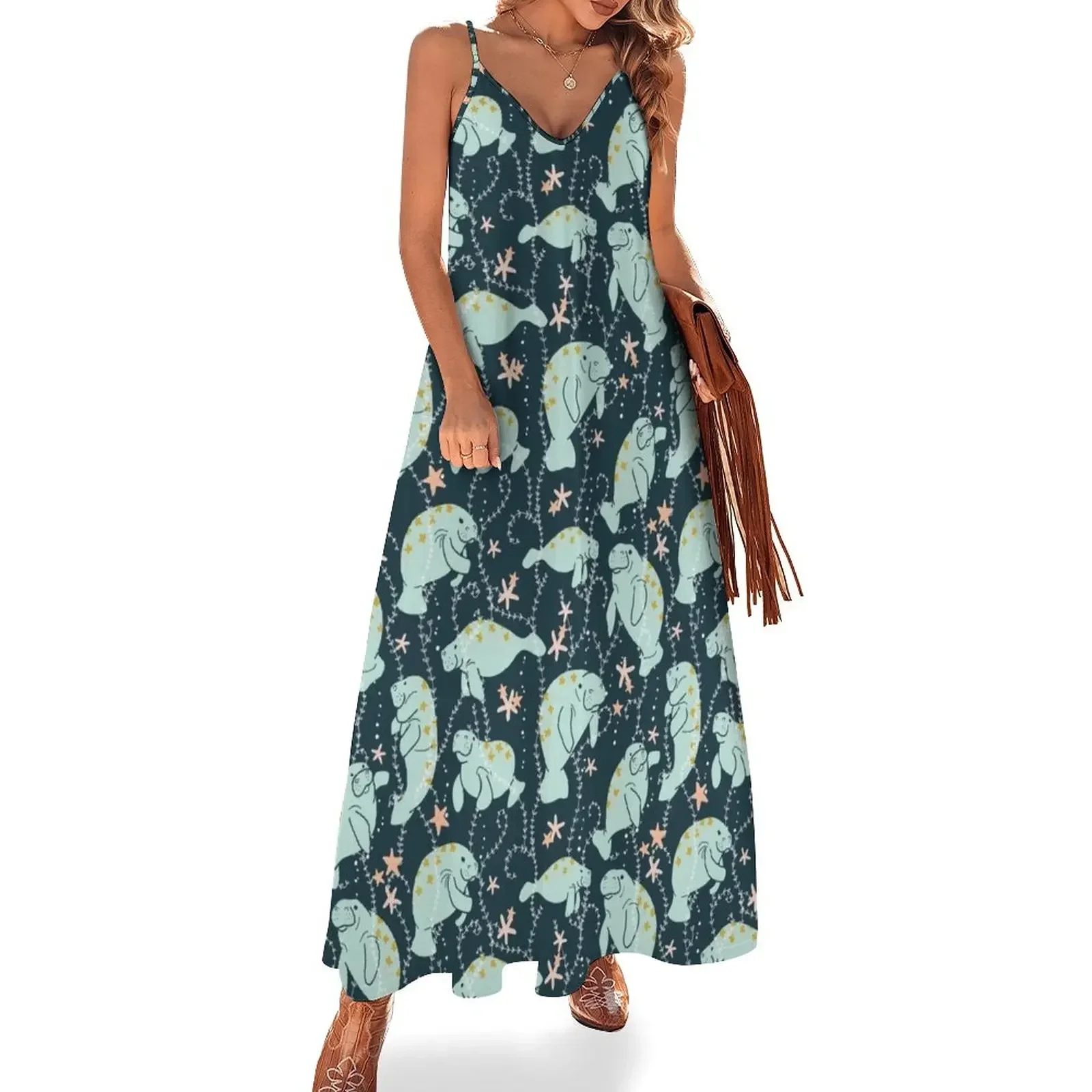 

Oh the Hue-Manatee: Teal Sleeveless Dress women long dresses Women long dress elegant evening dresses for women 2024 Dress