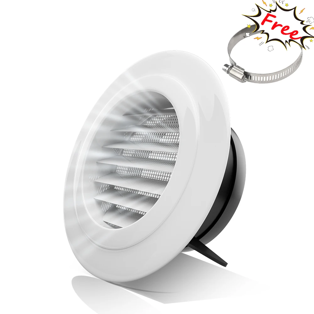 Adjustable Air Ventilation Cover Round Ducting Ceiling Wall Hole Abs Air Vent Grille Louver Kitchen Bath Air Outlet Fresh System