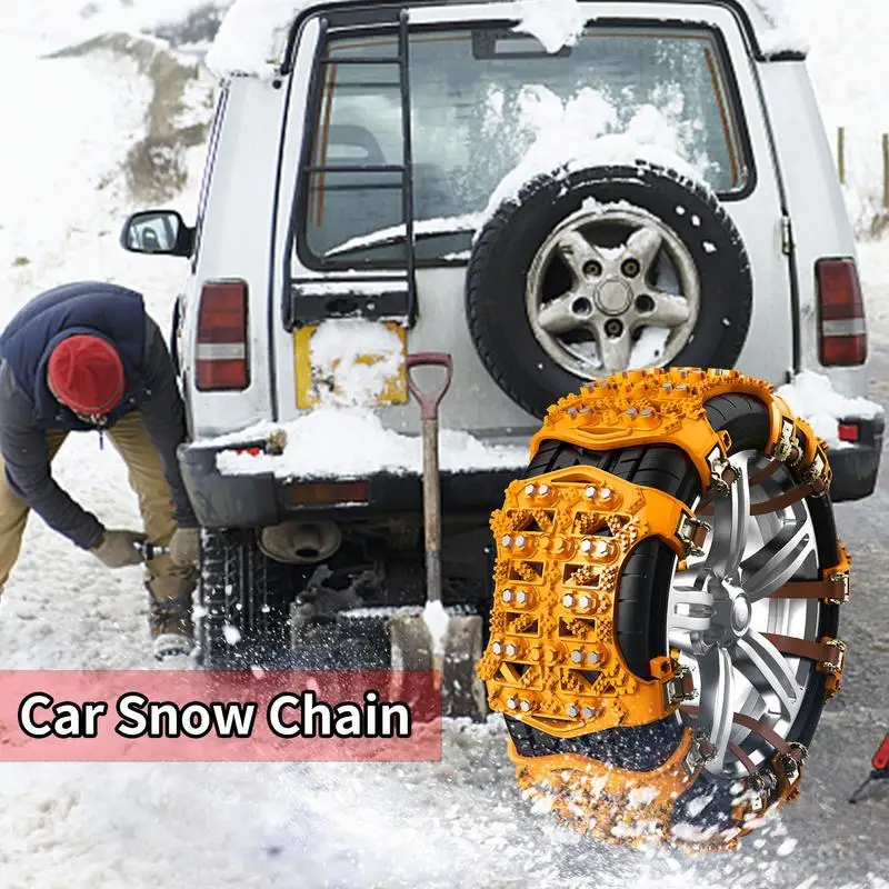 

Car Snow Tire Chains Emergencies Traction Adjustable Chains Safe Driving Tools for Different Terrain Sand Muddy Land Climbing