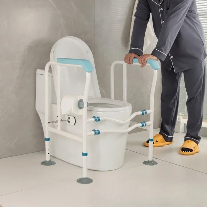 Toilet handrail Elderly safety railing room Accessible toilet Non-slip belt Suction cup Foot pedal folding No punching