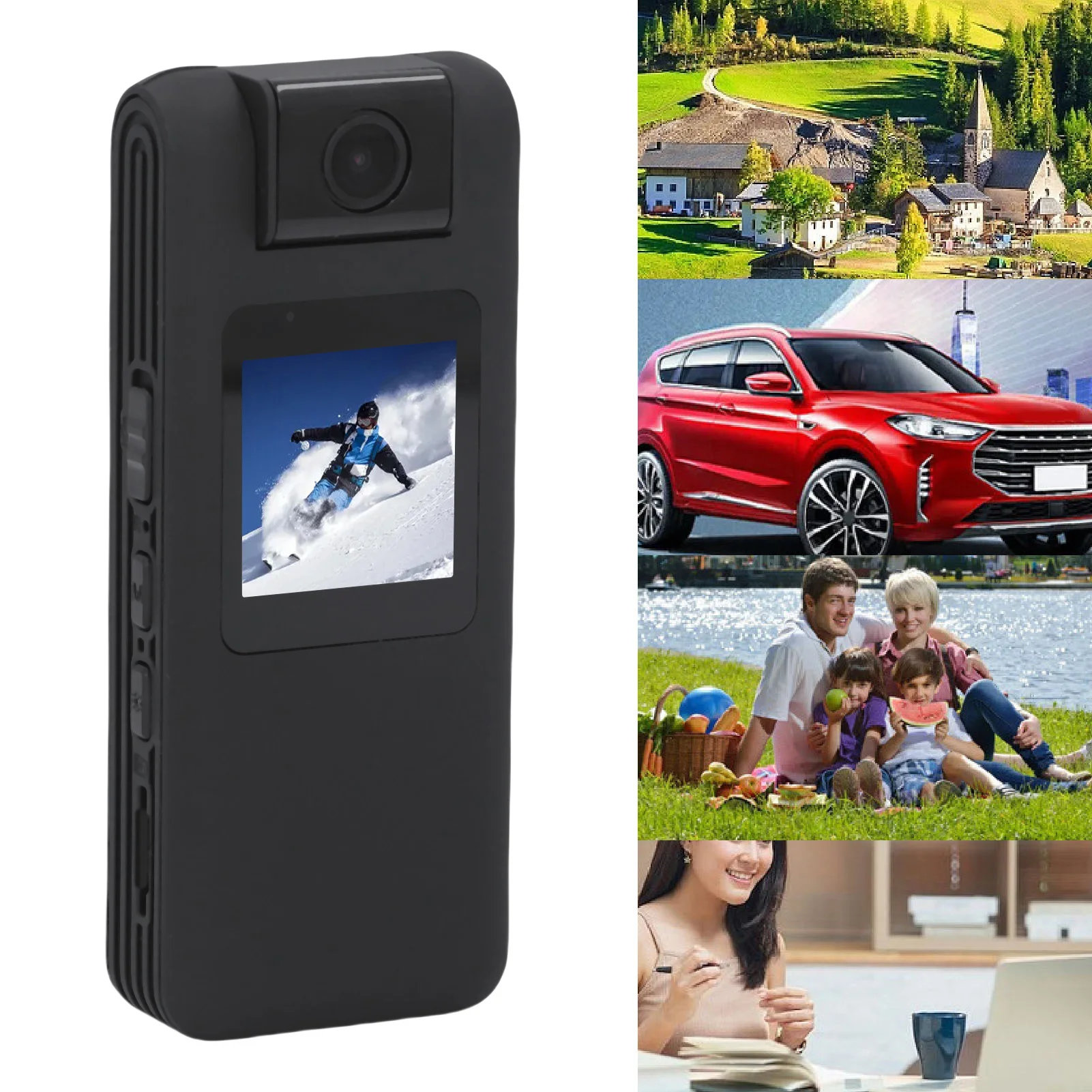 Body Worn Camera FHD 1080P 1.3 Inch LCD Screen 180 Degree Rotatable Lens Cycle Recording Wearable Camcorder Body Video Recorder