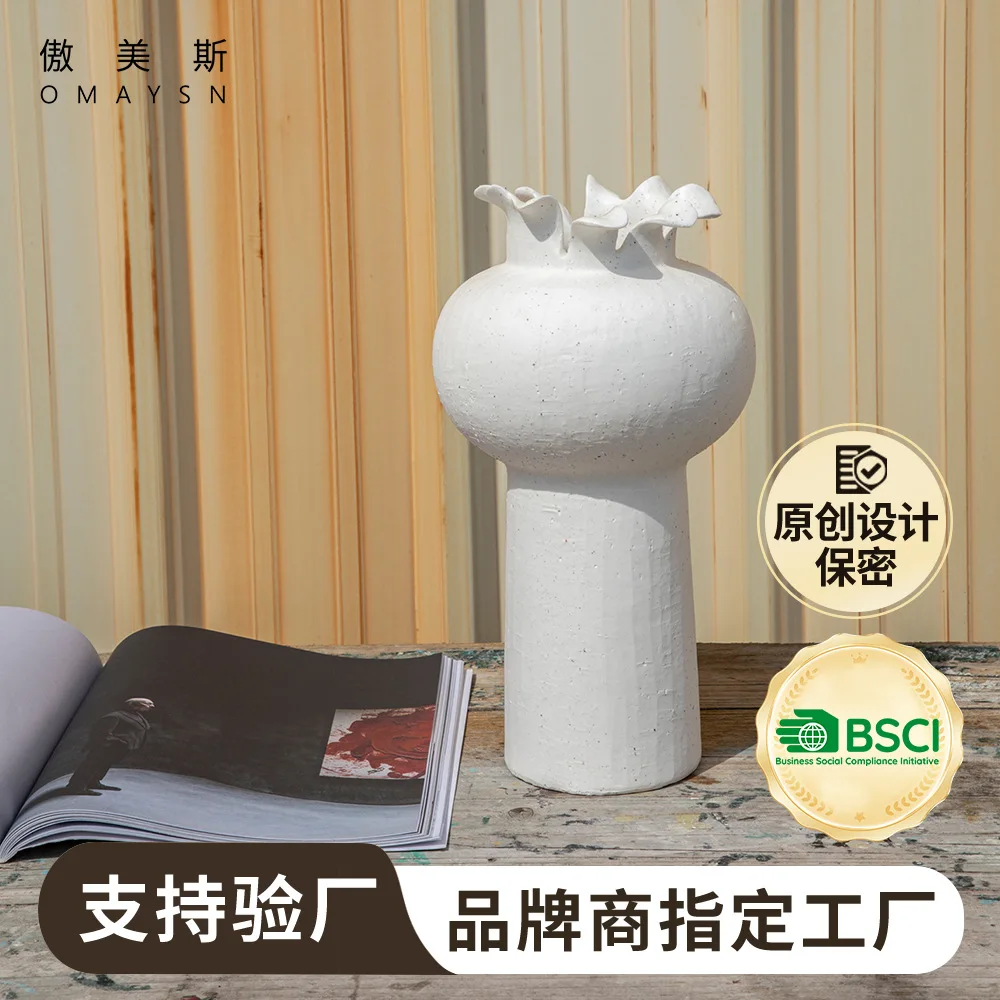 

Керамическая ваза ручной работы для офиса, декоративное изделие из керамики, креативное искусство